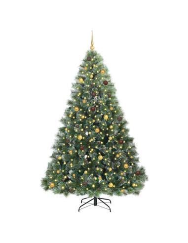 Albero di Natale artificiale con 300 LED Verde 240 cm PE e PVC