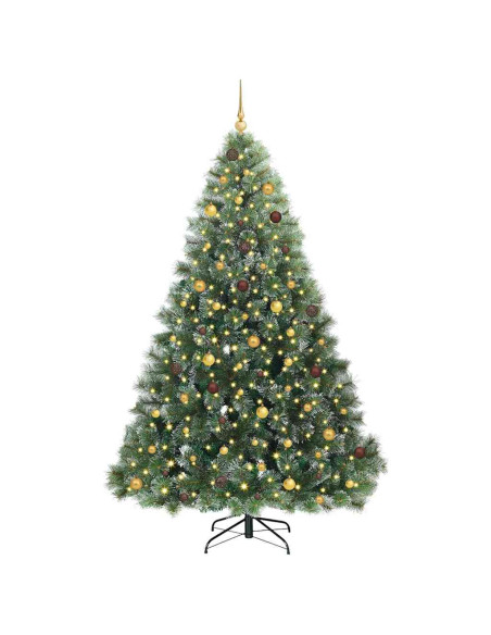 Albero di Natale artificiale con 300 LED Verde 240 cm PE e PVC