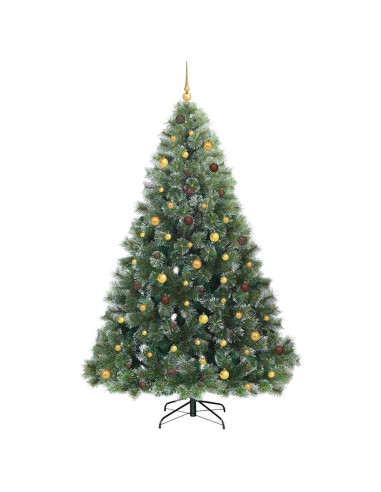 Albero di Natale artificiale con 300 LED Verde 240 cm PE e PVC