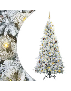 Albero di Natale Artificiale con Rami Pieghevoli Bianco 240 cm 2