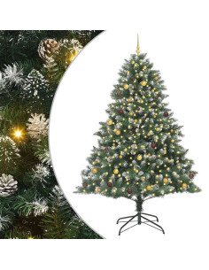 Albero di Natale artificiale con 300 LED Verde 240 cm 2