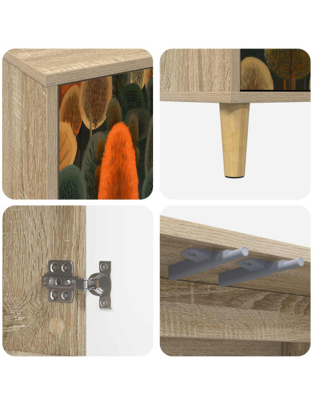 Mobile TV ZAANDAM 69 x 33 x 50 cm Sonoma Legno ingegnerizzato