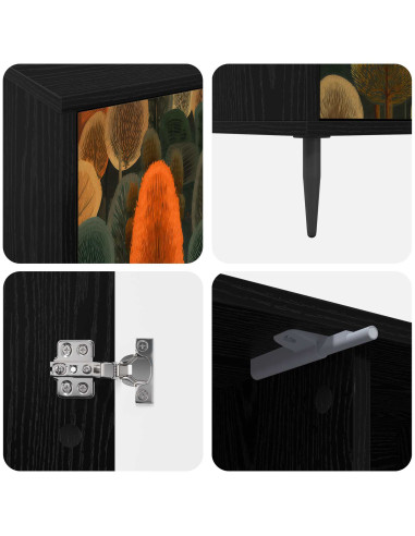 Mobile TV ZAANDAM 102 x 33 x 51 cm Rovere Nero