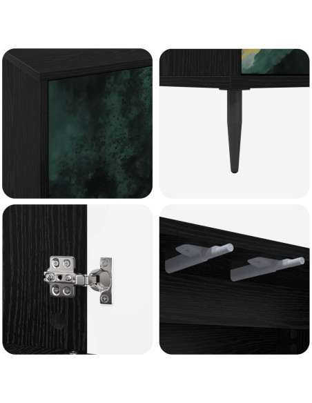 Mobile TV WIJHE 69 x 33 x 50,5 cm Rovere Nero
