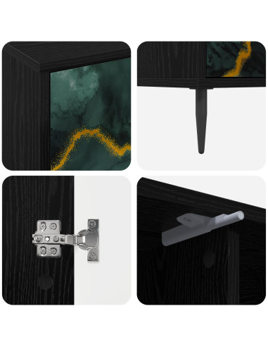 Mobile TV WIJHE 102 x 33 x 51 cm Rovere Nero