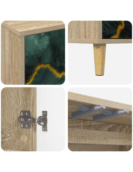Mobile TV WIJHE 102 x 33 x 50 cm Sonoma Legno ingegnerizzato