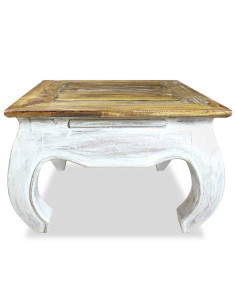 Tavolino Laterale in Legno Massello di Mogano 50x50x35 cm