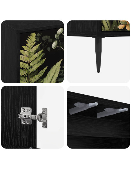 Mobile TV RHENEN 69 x 33 x 50,5 cm Rovere Nero
