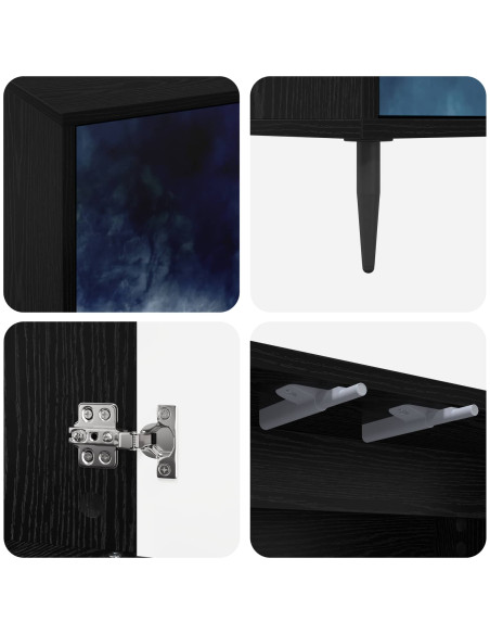 Mobile TV RAALTE 102 x 33 x 51 cm Rovere Nero