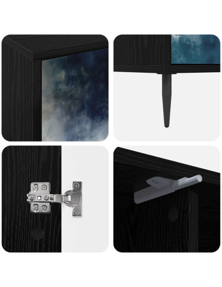 Mobile TV RAALTE 102 x 33 x 51 cm Rovere Nero