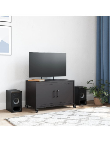 Mobile TV Nero 68x39x43,5 cm in Acciaio