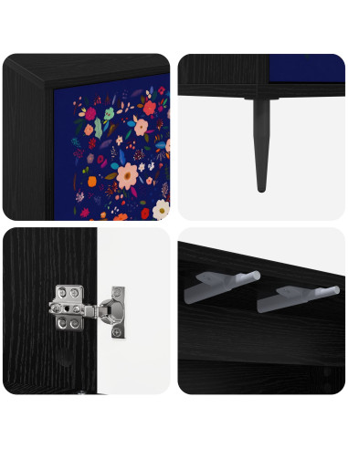 Mobile TV MAINZ 69 x 33 x 50,5 cm Rovere Nero