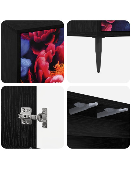 Mobile TV KIEL 69 x 33 x 50,5 cm Rovere Nero