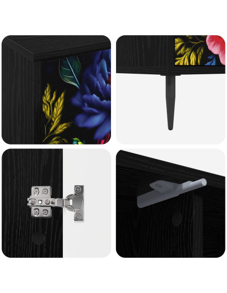 Mobile TV KIEL 102 x 33 x 51 cm Rovere Nero