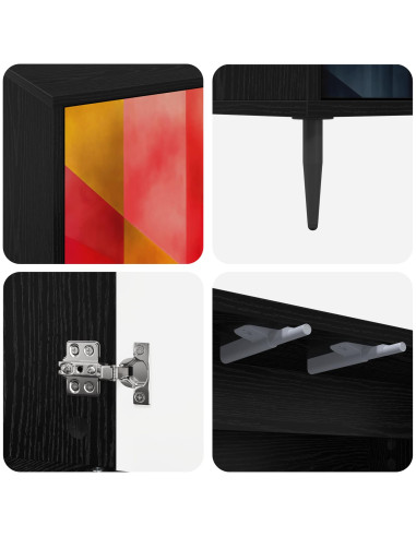 Mobile TV HEESCH 102 x 33 x 51 cm Rovere Nero