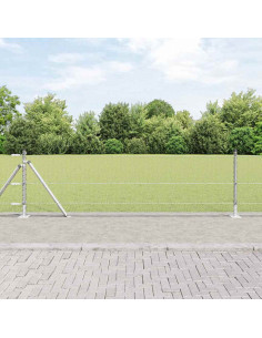 Recinzione esagonale con base in cemento 100 x 0,6 m Argento