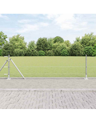 Recinzione esagonale con base in cemento 100 x 0,6 m Argento