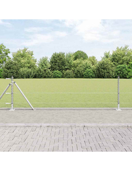 Recinzione esagonale con base in cemento 100 x 0,6 m Argento