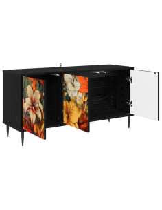 Mobile TV GENNEP 102 x 33 x 51 cm Rovere Nero 2