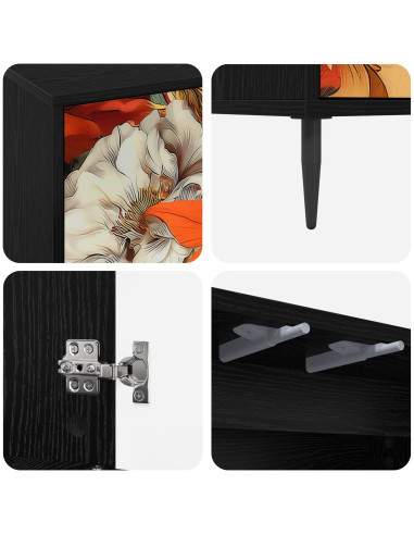 Mobile TV GENNEP 102 x 33 x 51 cm Rovere Nero