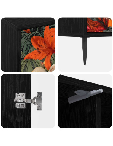 Mobile TV GENNEP 102 x 33 x 51 cm Rovere Nero