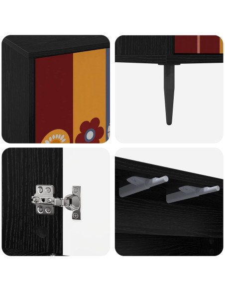 Mobile TV ESSEN 69 x 33 x 50,5 cm Rovere Nero