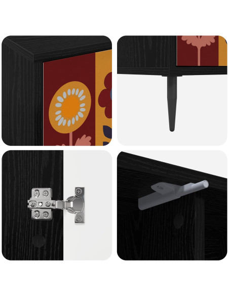 Mobile TV ESSEN 102 x 33 x 51 cm Rovere Nero