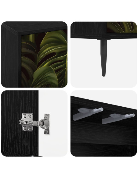 Mobile TV ELBURG 69 x 33 x 50,5 cm Rovere Nero