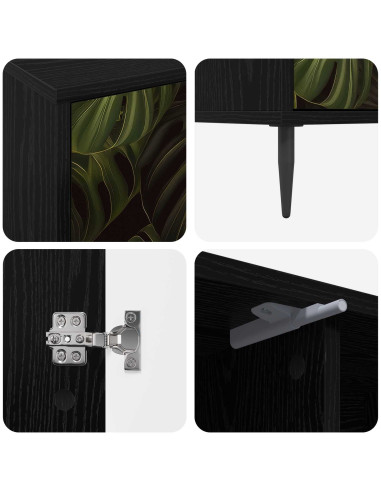 Mobile TV ELBURG 102 x 33 x 51 cm Rovere Nero