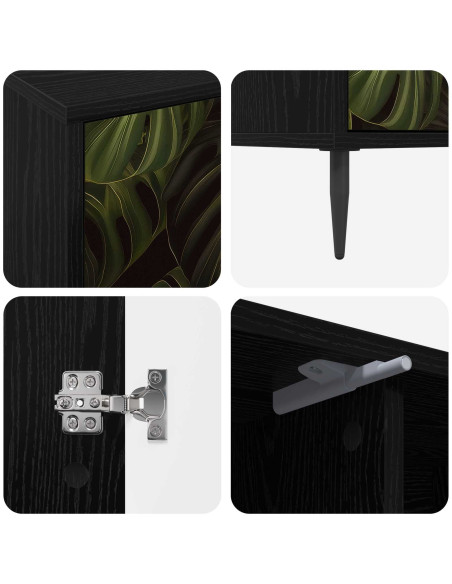 Mobile TV ELBURG 102 x 33 x 51 cm Rovere Nero