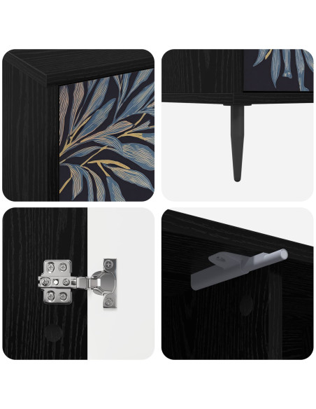 Mobile TV DOKKUM 102 x 33 x 51 cm Rovere Nero