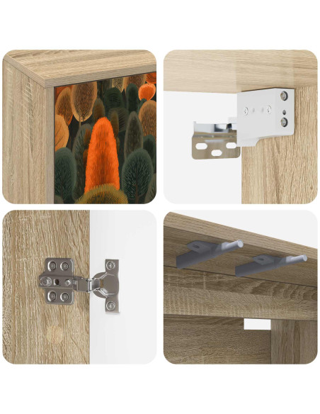 Mobile TV da Parete ZAANDAM 102 x 33 x 40 cm Rovere Sonoma