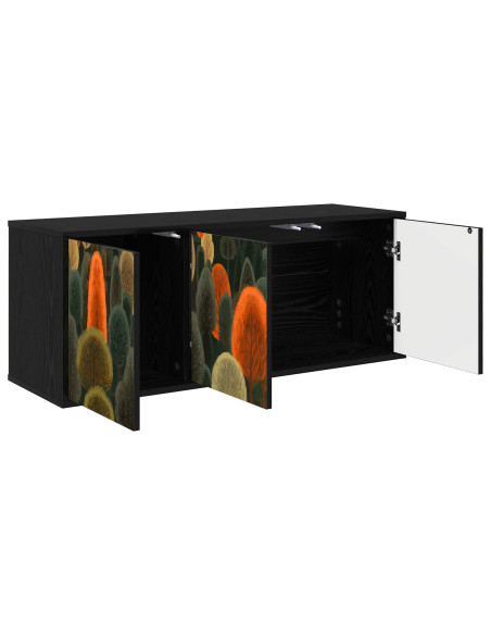 Mobile TV da Parete ZAANDAM 102 x 33 x 40 cm Rovere Nero