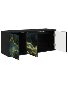 Mobile TV da Parete WIJHE 102 x 33 x 40 cm Rovere Nero 2