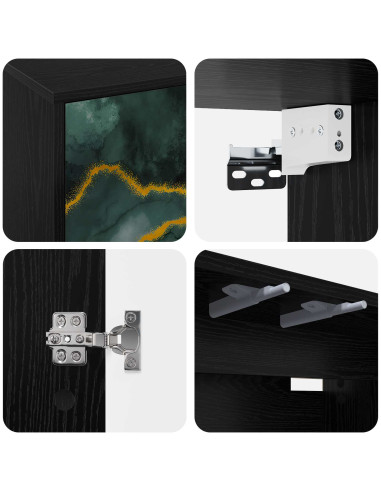 Mobile TV da Parete WIJHE 102 x 33 x 40 cm Rovere Nero