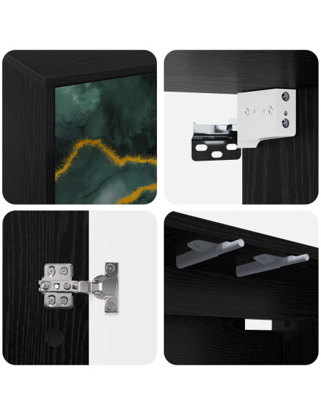 Mobile TV da Parete WIJHE 102 x 33 x 40 cm Rovere Nero