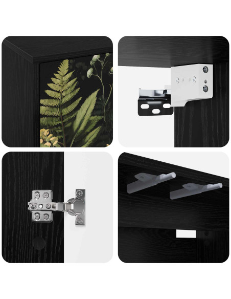 Mobile TV da Parete RHENEN 69 x 33 x 40 cm Rovere Nero