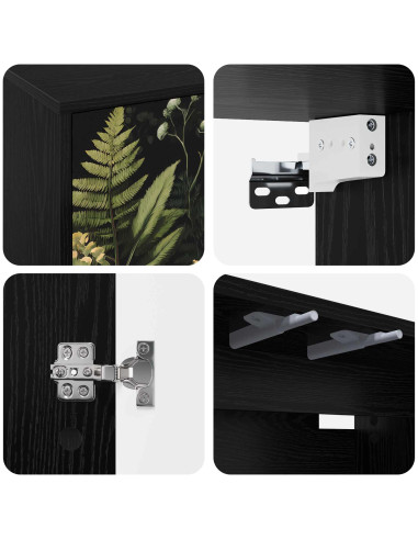 Mobile TV da Parete RHENEN 102 x 33 x 40 cm Rovere Nero