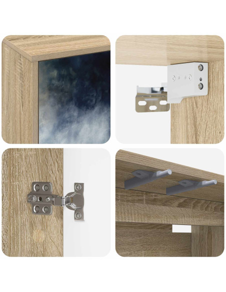 Mobile TV da Parete RAALTE 69 x 33 x 40 cm Rovere Sonoma
