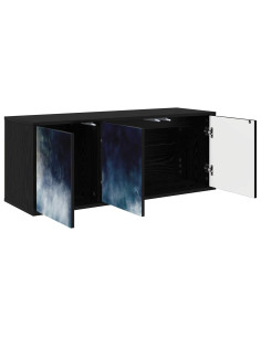 Mobile TV da Parete RAALTE 102 x 33 x 40 cm Rovere Nero 2