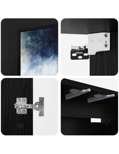 Mobile TV da Parete RAALTE 102 x 33 x 40 cm Rovere Nero