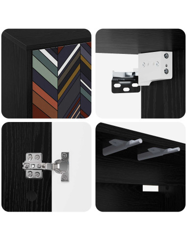 Mobile TV da Parete OMMEN 102 x 33 x 40 cm Rovere Nero