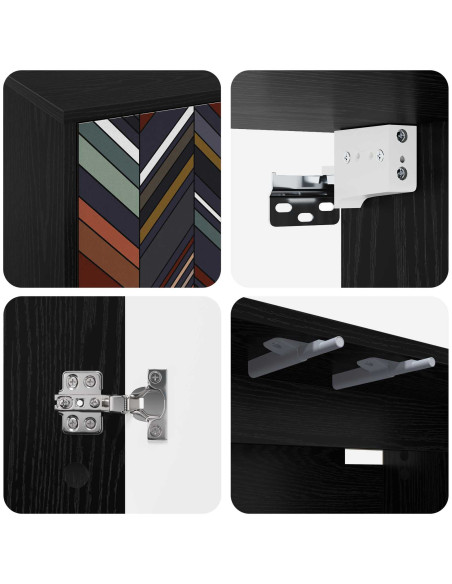 Mobile TV da Parete OMMEN 102 x 33 x 40 cm Rovere Nero