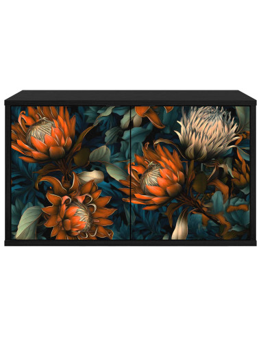 Mobile TV da Parete LOCHEM 69 x 33 x 40 cm Rovere Nero