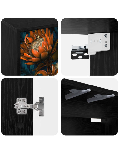 Mobile TV da Parete LOCHEM 69 x 33 x 40 cm Rovere Nero