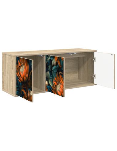 Mobile TV da Parete LOCHEM 102 x 33 x 40 cm Rovere Sonoma