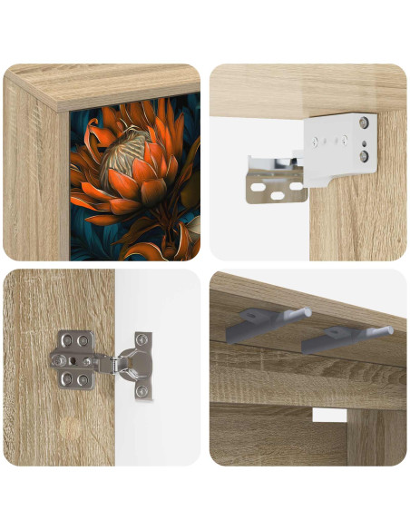 Mobile TV da Parete LOCHEM 102 x 33 x 40 cm Rovere Sonoma