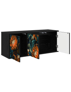 Mobile TV da Parete LOCHEM 102 x 33 x 40 cm Rovere Nero 2