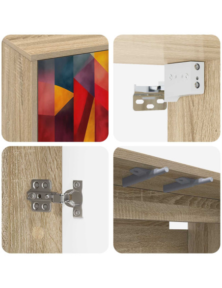 Mobile TV da Parete HEESCH 102 x 33 x 40 cm Rovere Sonoma