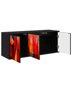 Mobile TV da Parete HEESCH 102 x 33 x 40 cm Rovere Nero 2